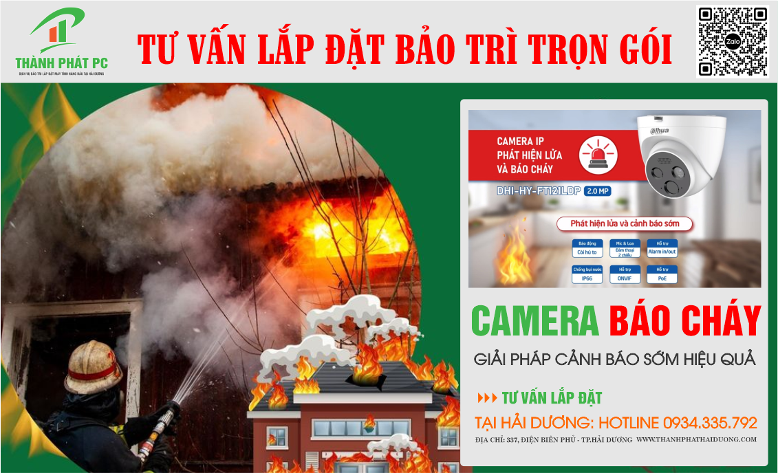 Cung Cấp Lắp đặt Camera Báo Cháy Tại Hải Dương