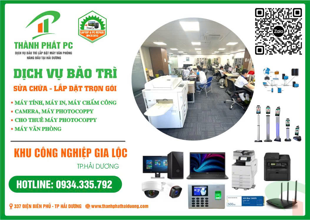 Dịch Vụ Sửa Chữa, Lắp Đặt Máy Tính, Máy In, Máy Photocopy Trọn Gói Khu Công Nghiệp Gia Lộc - Hải Dương