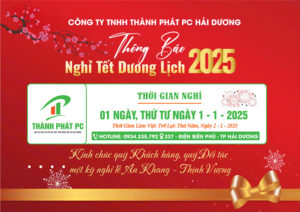Thông Báo Lịch Nghỉ Tết Dương Lịch 2025 - Thành Phát PC