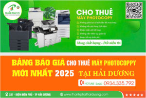 Bảng báo giá cho thuê máy photocoppy mới nhất 2025