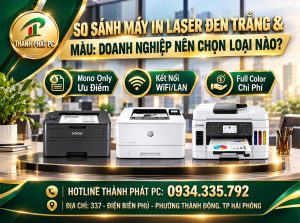 So sánh máy in laser đen trắng và máy in màu cho doanh nghiệp